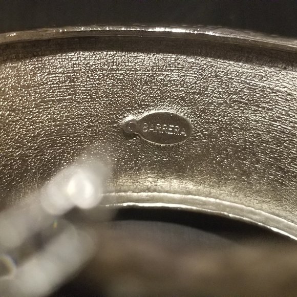 RARE STATEMENT VINTAGE JOSE MARIA BARRERA FEATHER Crystal SILVER BRACELET BANGLE - Picture 12 of 12